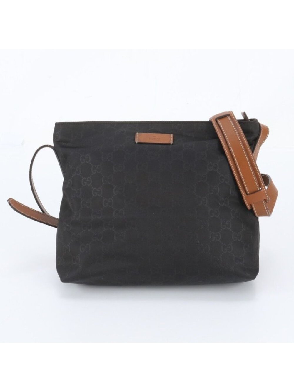 Gucci GG Nylon Leather Shoulder Bag Crossbody Hand